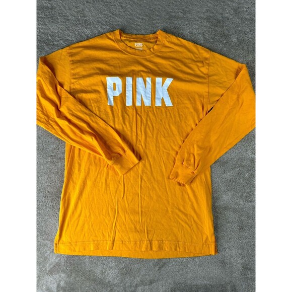 Victoria's Secret Pink Campus Long Sleeve Tee Shirt,Yellow XS - Picture 1 of 9